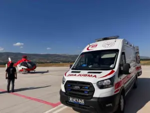 Tokat’ta parmakları kopan çocuk, helikopterle Ankara’ya sevk edildi